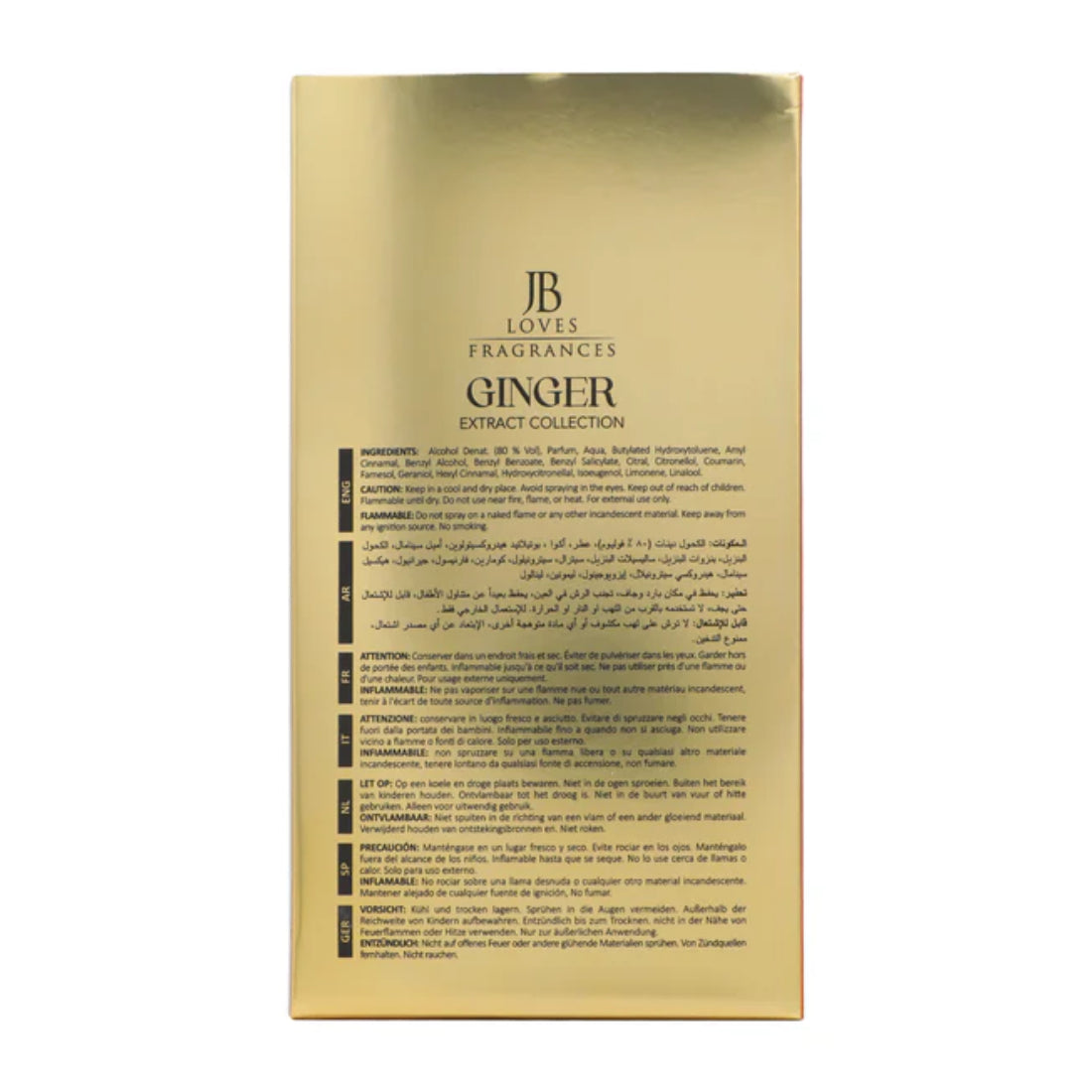 JB Loves - GINGER | Extrait de Parfum 100ml | Unisex